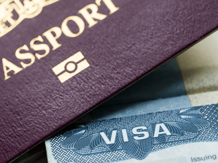 A closeup of a UK passport.